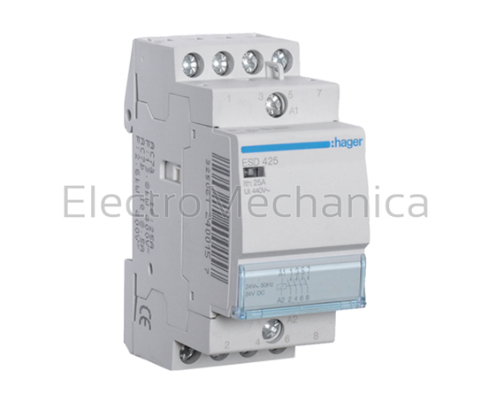 ESD425SDC 25A 4NO 24VDC Cont. MAN Override – Hager