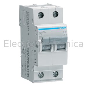 MA263Z 63A 2P 6kA C-curve MCB – Hager