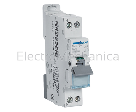 MJT710 — MJT710 - 10A 1PH+N 4.5KA C-curve MCB | Hager | EM