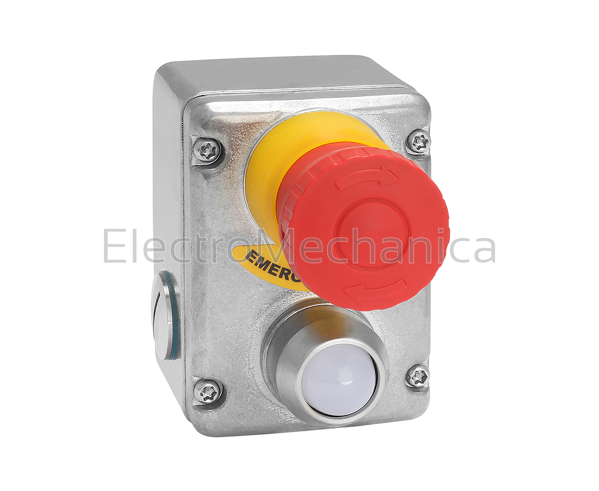 232019C S/S E-stop 2 LED 230VAC IP69 – Idem