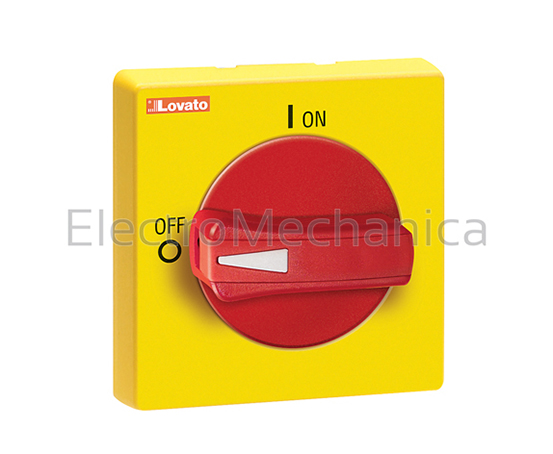 GAX64 — GAX64 - RED/YEL Defeat. INT/LOCK Handle | Lovato Electric | EM